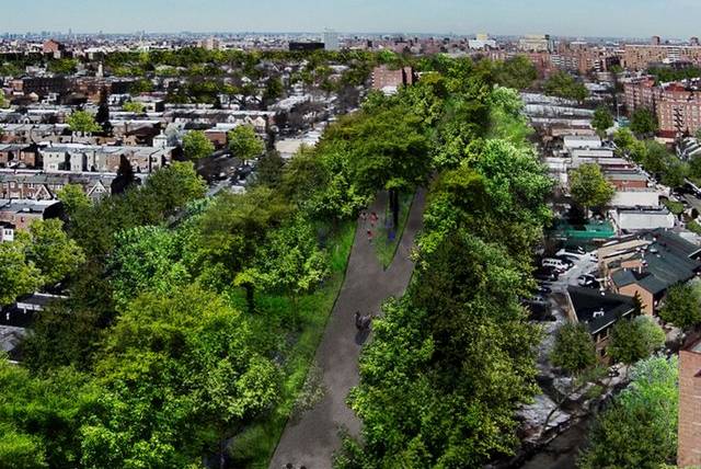 Speaking of ambitious park proposals, here's the Queensway, a proposed park on abandoned elevated train tracks in central Queens.